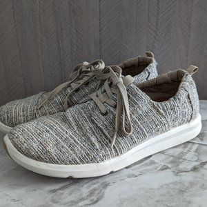 Toms Del Ray Tan and Gray Tweed Canvas Sneakers Size 8.5